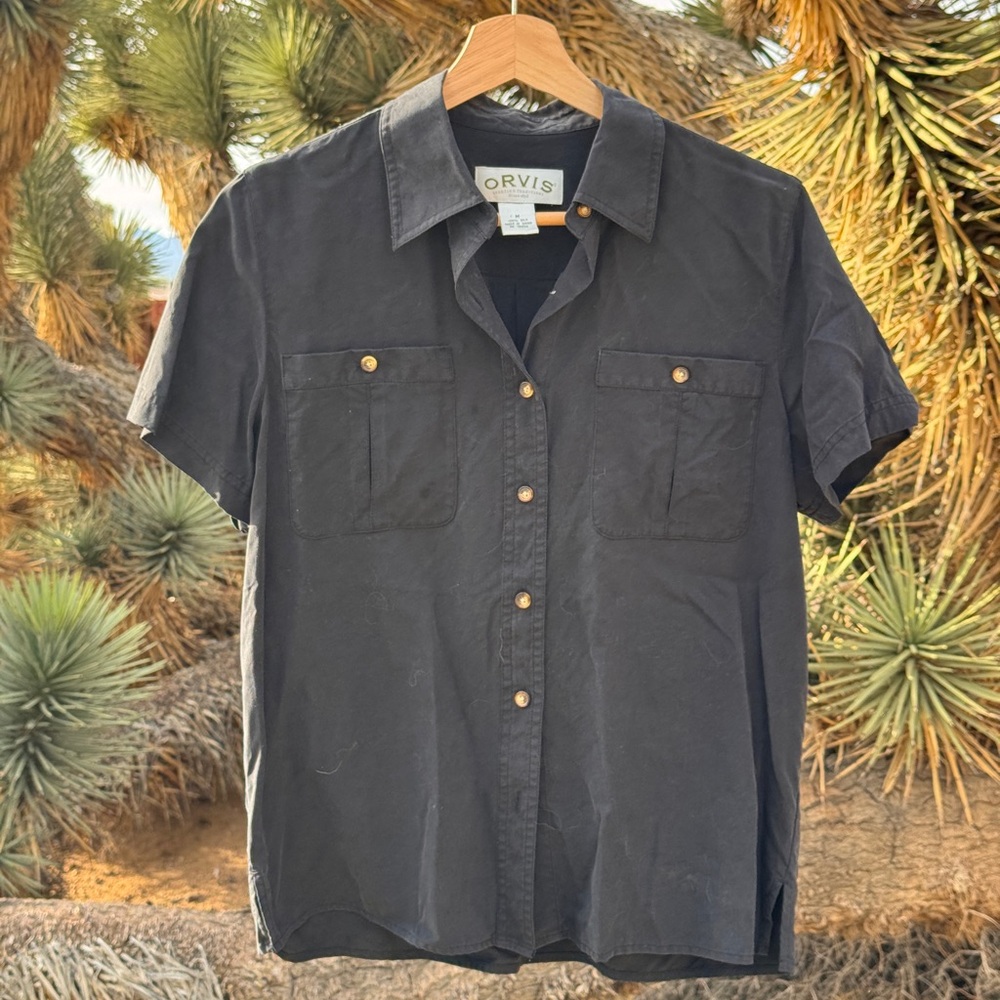 Charcoal Silk Camp Shirt